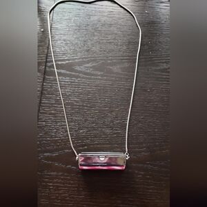 Silver Lipstick/Lip Gloss Crossbody Holder